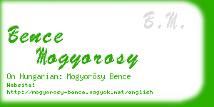 bence mogyorosy business card